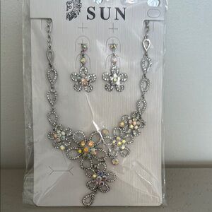 Silver Floral Jewelry Set